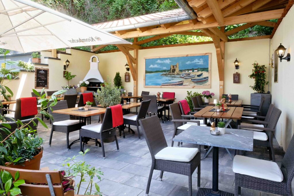 Die Pizzeria Calabria in Leubsdorf mit tollem Biergarten